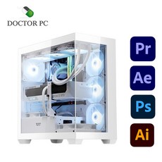닥터PC 4K 영상편집 컴퓨터 조립PC 동영상 게이밍 프리미어프로 스케치업 유튜브 방송용 스케치업, 화이트, 1. 13400+3050+16G, 500GB, 16GB, WIN11 Home