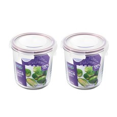 글라스락 퍼플에디션 원형 도어포켓 밀폐용기 720ml, 2개, 단품