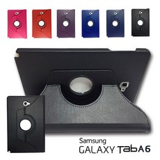 삼성 갤럭시 탭A6 10.1 SM-T580 SM-T585 고급 가죽 회전형 케이스, 검정