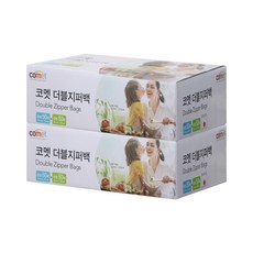 코멧 더블 지퍼백 혼합팩 중형 50매 + 대형 50매, 2세트