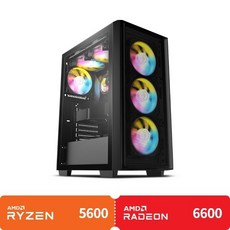[컴퓨존] 조립PC 아이웍스5-5037 (라이젠5-5600/RX6600/DDR4 16GB/NVME 500GB), 블랙, 500GB, 16GB, Free DOS