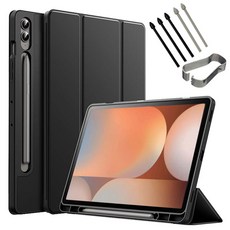 갤럭시탭S10 플러스 울트라 북커버 케이스 S펜슬 수납 S10+ Ultra 삼성 케이스나라, 블랙, 1개