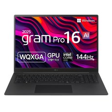 LG전자 2025 그램 Pro 16 코어Ultra5 루나레이크, 메탈 그레이, 256GB, 16GB, WIN11 Home, 16Z90TS-GS56K