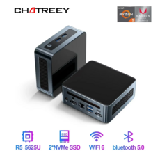 Chatreey 미니 PC AN2P R5 5625U 게이밍 데스크탑 NVME SSD WIFI6 2x HD Windows 11 Pro, WIN11 Pro, 3550H, 512GB, 16GB