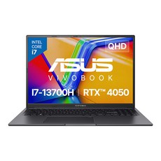 에이수스 2024 비보북 16X 코어i7 지포스 RTX 4050, 인디 블랙, 512GB, 16GB, WIN11 Home, K3605VU-PL381