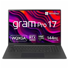 LG전자 그램 Pro 17 코어Ultra7 지포스 RTX 3050, 옵시디안 블랙, 512GB, 32GB, WIN11 Home, 17Z90SP-ED7BK
