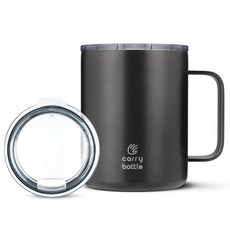 캐리보틀 스탠다드 머그 텀블러 + 뚜껑, 그라파이트, 360ml, 1세트