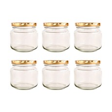테크팩 낮은 원형 유리병, 6개, 원형 250ml