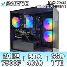 은성컴퓨터 게이밍 컴퓨터 조립PC, 은성컴퓨터 E1, Free DOS, 1TB, 32GB, 블랙