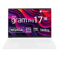 LG전자 2025 그램 Pro 17 코어Ultra7, 에센스 화이트, 1TB, 32GB, WIN11 Home, 17Z90TR-SD7WK