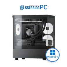 [쌔삥PC] 게이밍 컴퓨터 데스크탑 조립PC 어항케이스 인텔 AMD, SG-09번, WIN11 Home, 512GB, 16GB, 블랙