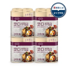 코디 음식전용 안심 천연펄프 키친타월 140매, 4롤, 4개