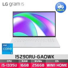 LG전자 2023 그램15 15Z90RU-GAOWK + WIN11 설치 모델로 출고됩니다., WIN11 Home, 16GB, 256GB, 화이트
